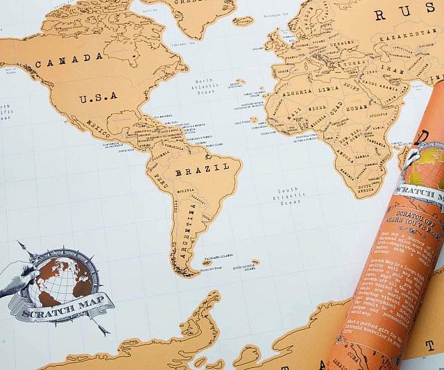 Carte Du Monde à Gratter Pour Les Fans De Voyage